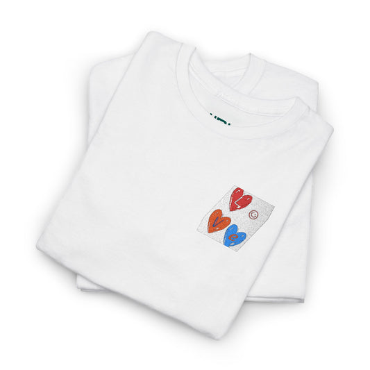 Love in between & Heart on my sleeve -  Heavy Cotton Tee, Casual T-Shirt, Gift for Love, Birthday Present, Valentine's Day, Everyday Wear