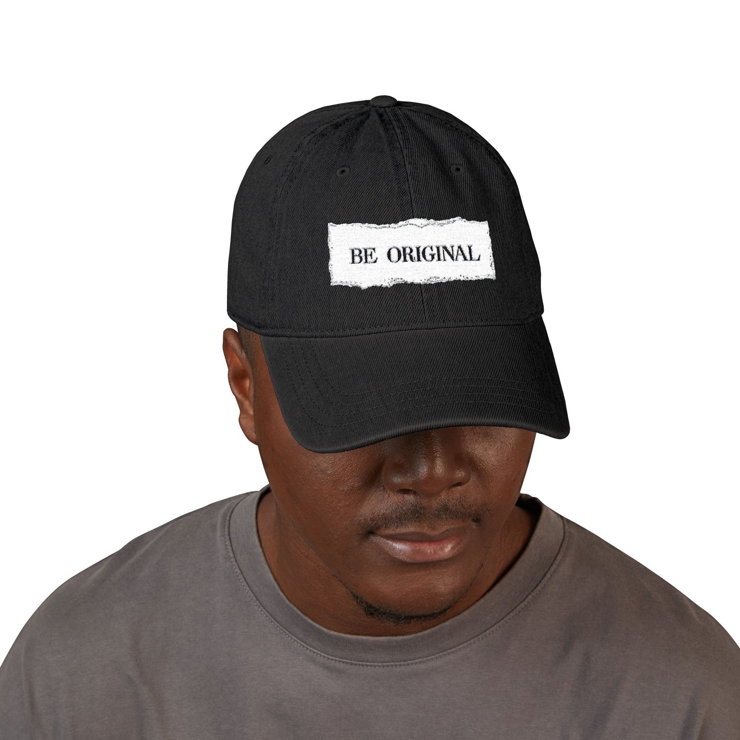 Be Original Denim Hat - Trendy Cap for Creative Souls, Unique Gift for Birthdays, Casual Outfit, Personal Style, Everyday Wear