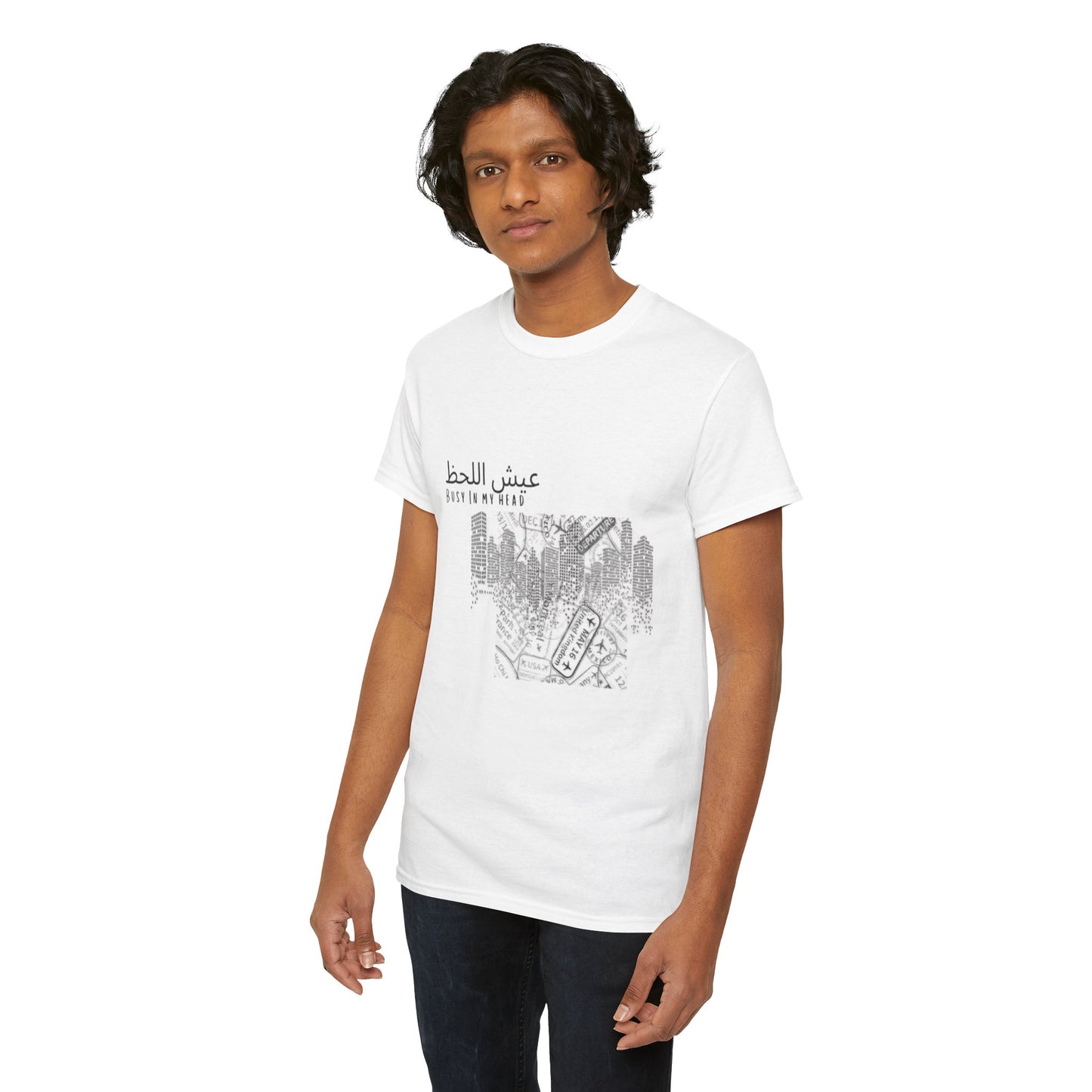 Men's Tshirt - White arabic graphic