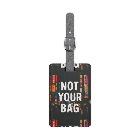 Japan inspired saffiano Luggage Tag: Stylish Travel Accessory, Not Your Bag Design, Perfect for Travelers, Unique Gift for Adventurers