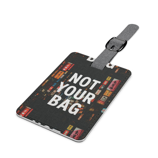 Japan inspired saffiano Luggage Tag: Stylish Travel Accessory, Not Your Bag Design, Perfect for Travelers, Unique Gift for Adventurers