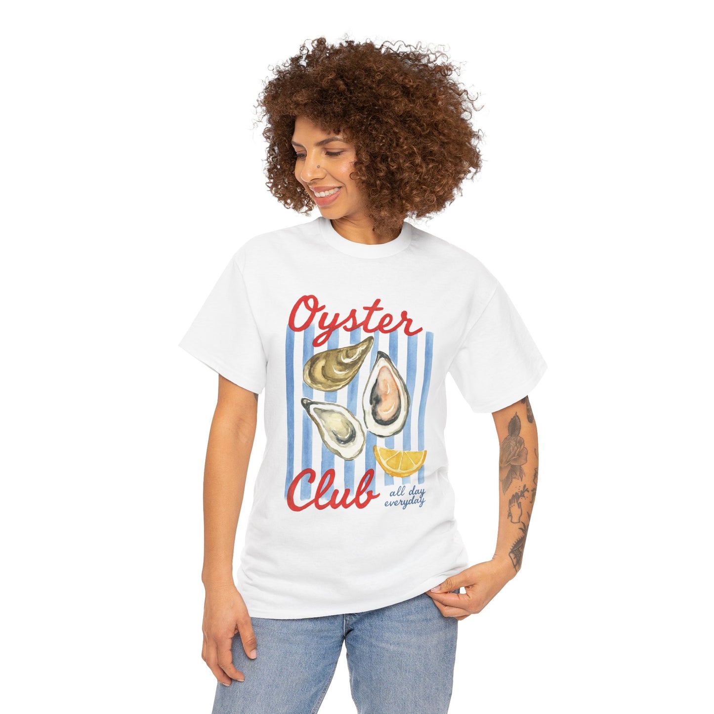 Oyster Club Tee | Casual Cotton Shirt for Seafood Lovers, Artisan Gift, Summer Outing Tee, Coastal Vibes, Ocean-Themed Apparel