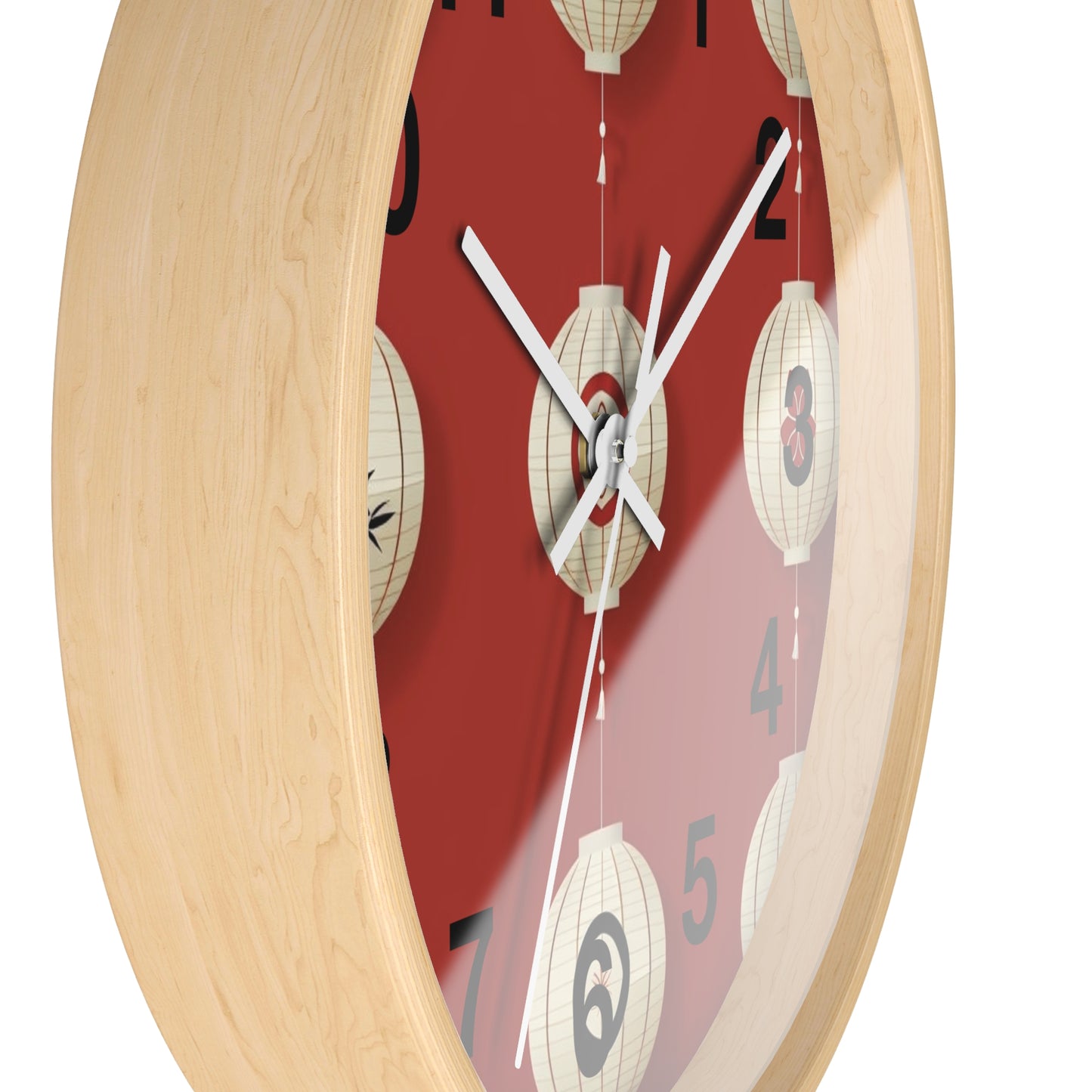 Elegant Lantern Wall Clock – Chinese New Year Decor, Living Room Accent, Gift for Her, Asian Theme Home Decor, Stylish Wall Art