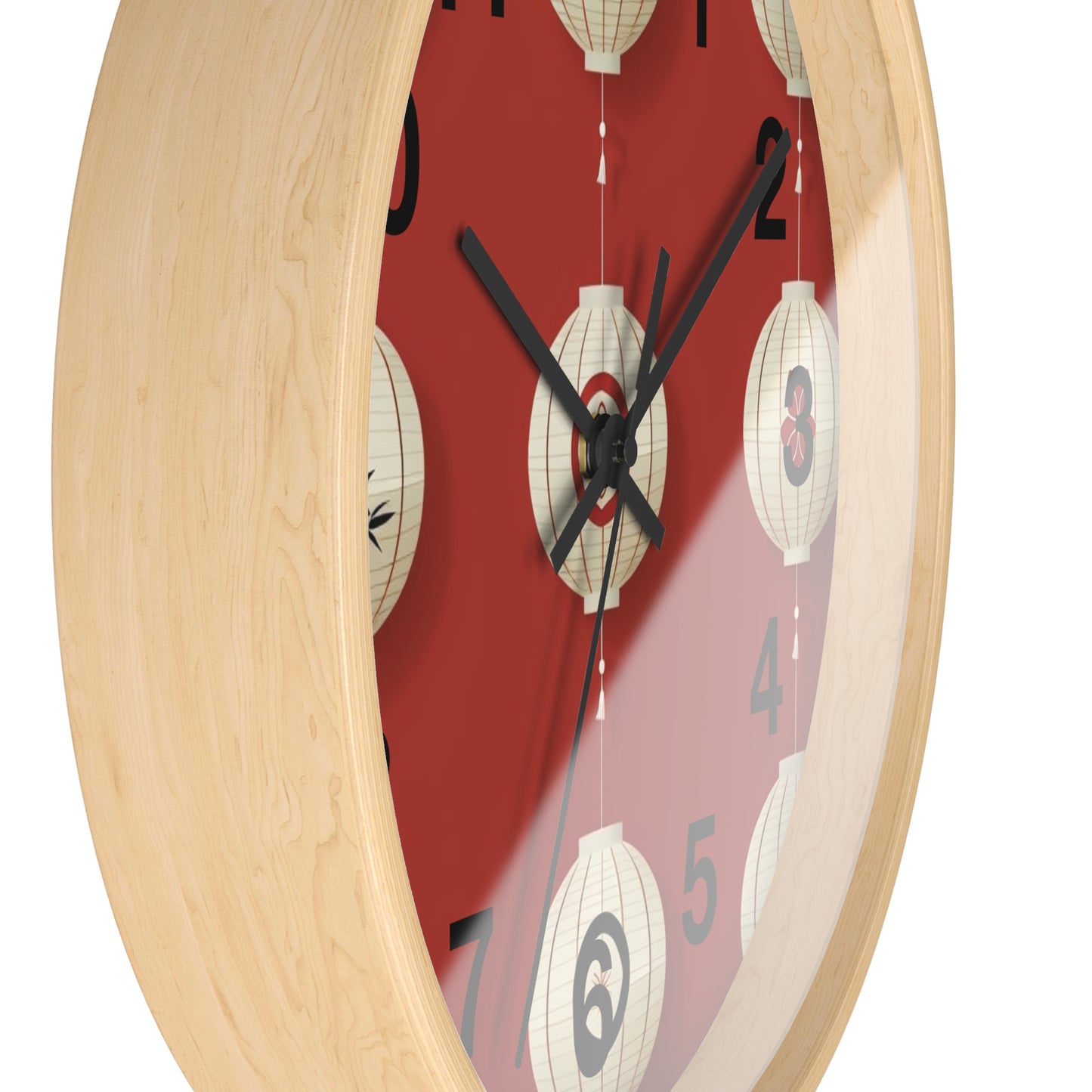 Elegant Lantern Wall Clock – Chinese New Year Decor, Living Room Accent, Gift for Her, Asian Theme Home Decor, Stylish Wall Art