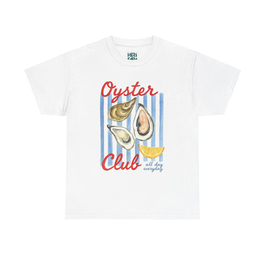 Oyster Club Tee | Casual Cotton Shirt for Seafood Lovers, Artisan Gift, Summer Outing Tee, Coastal Vibes, Ocean-Themed Apparel