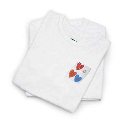 Love in between & Heart on my sleeve -  Heavy Cotton Tee, Casual T-Shirt, Gift for Love, Birthday Present, Valentine's Day, Everyday Wear