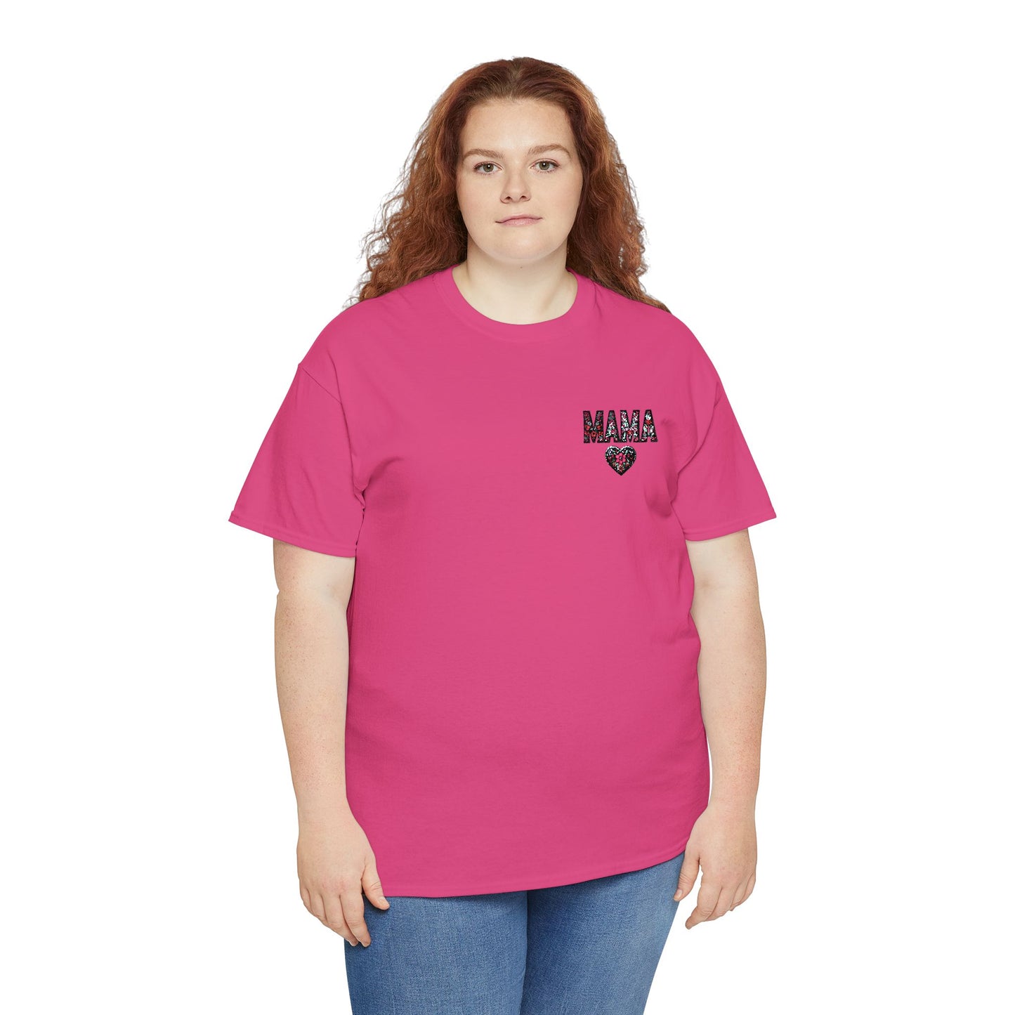 Pink Graphic Tee with 'Mana' Heart Design, Cute Casual T-Shirt for Moms, Birthday Gift, Mother's Day Gift, Everyday Wear, Gift for Her