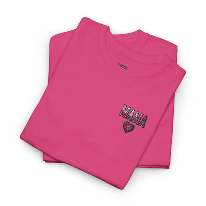 Pink Graphic Tee with 'Mana' Heart Design, Cute Casual T-Shirt for Moms, Birthday Gift, Mother's Day Gift, Everyday Wear, Gift for Her